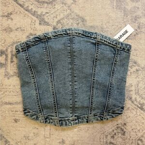 Garage Blue denim corset top Size s